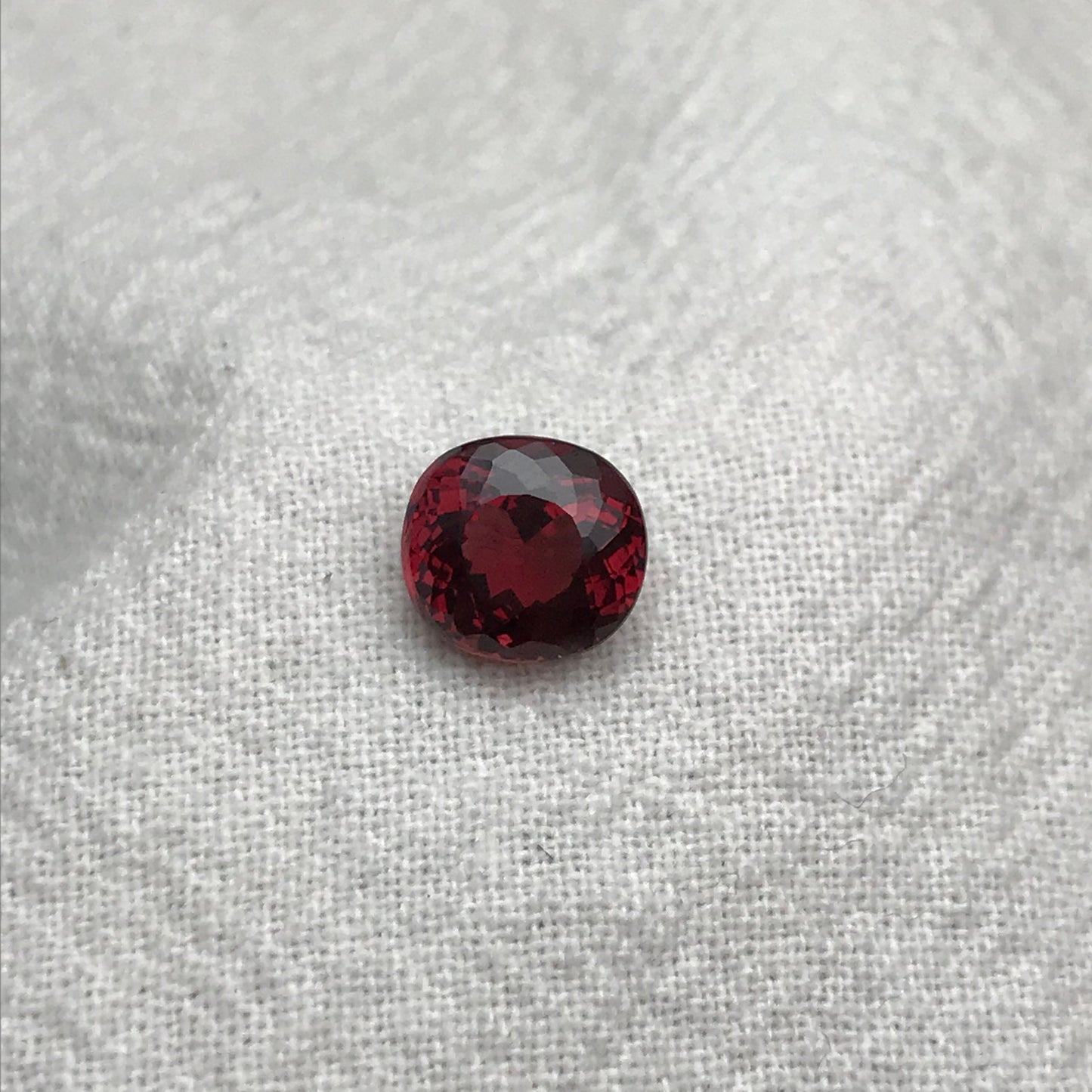 2.27 carat Natural Rhodolite Garnet, 7.5x7mm Purplish Red Garnet, Faceted Portuguese Style Cushion Cut Garnet Gem, Vibrant Red Garnet