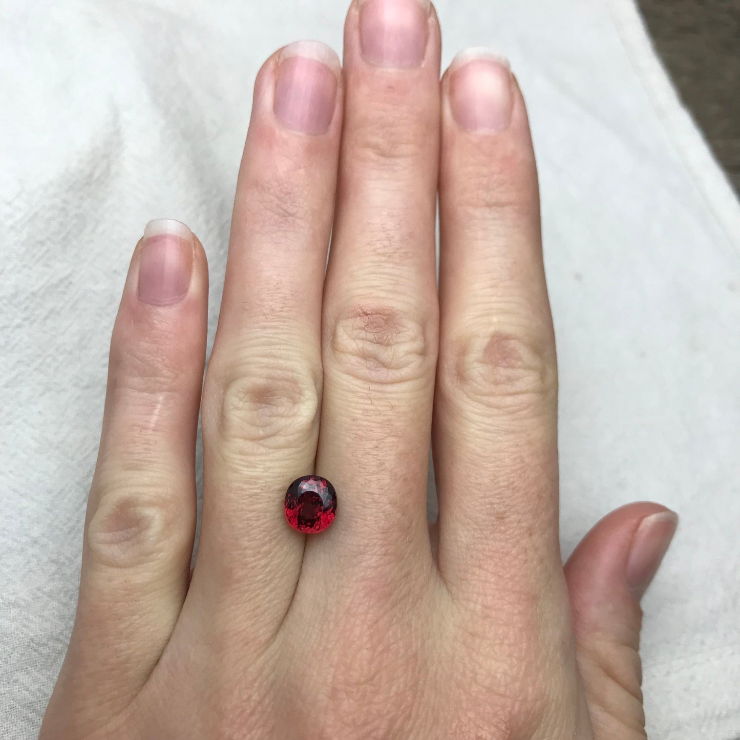 2.27 carat Natural Rhodolite Garnet, 7.5x7mm Purplish Red Garnet, Faceted Portuguese Style Cushion Cut Garnet Gem, Vibrant Red Garnet