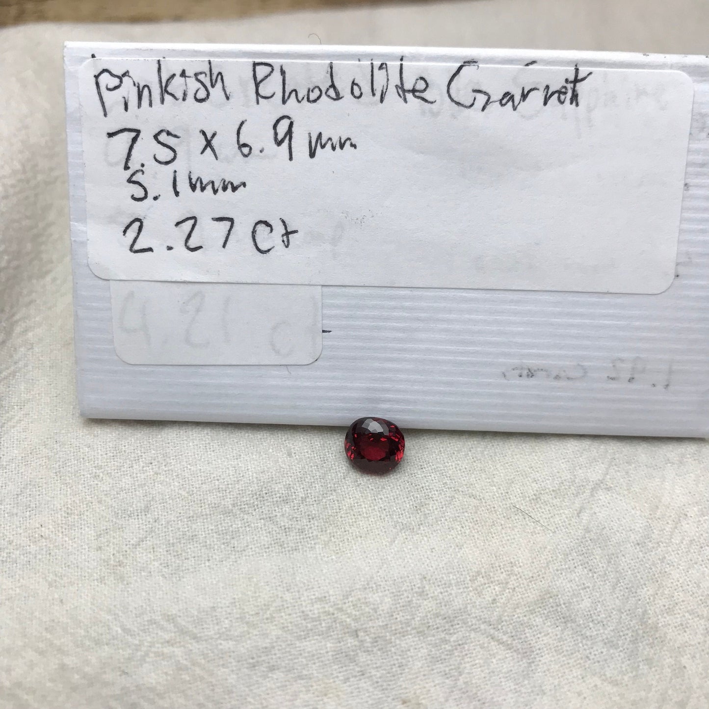 2.27 carat Natural Rhodolite Garnet, 7.5x7mm Purplish Red Garnet, Faceted Portuguese Style Cushion Cut Garnet Gem, Vibrant Red Garnet