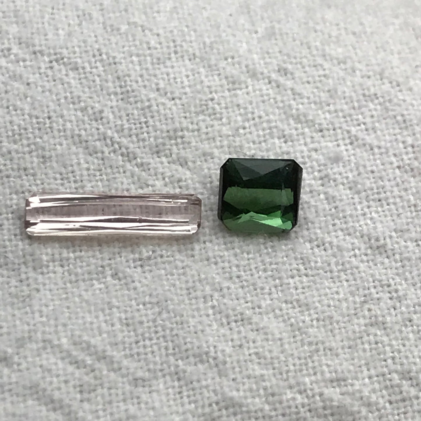 2 Natural Tourmaline Scissor Cut, Pink and Green 0.99TCW Faceted Loose Pink and Green Tourmaline 10x2.5mm & 4.7x4.3mm