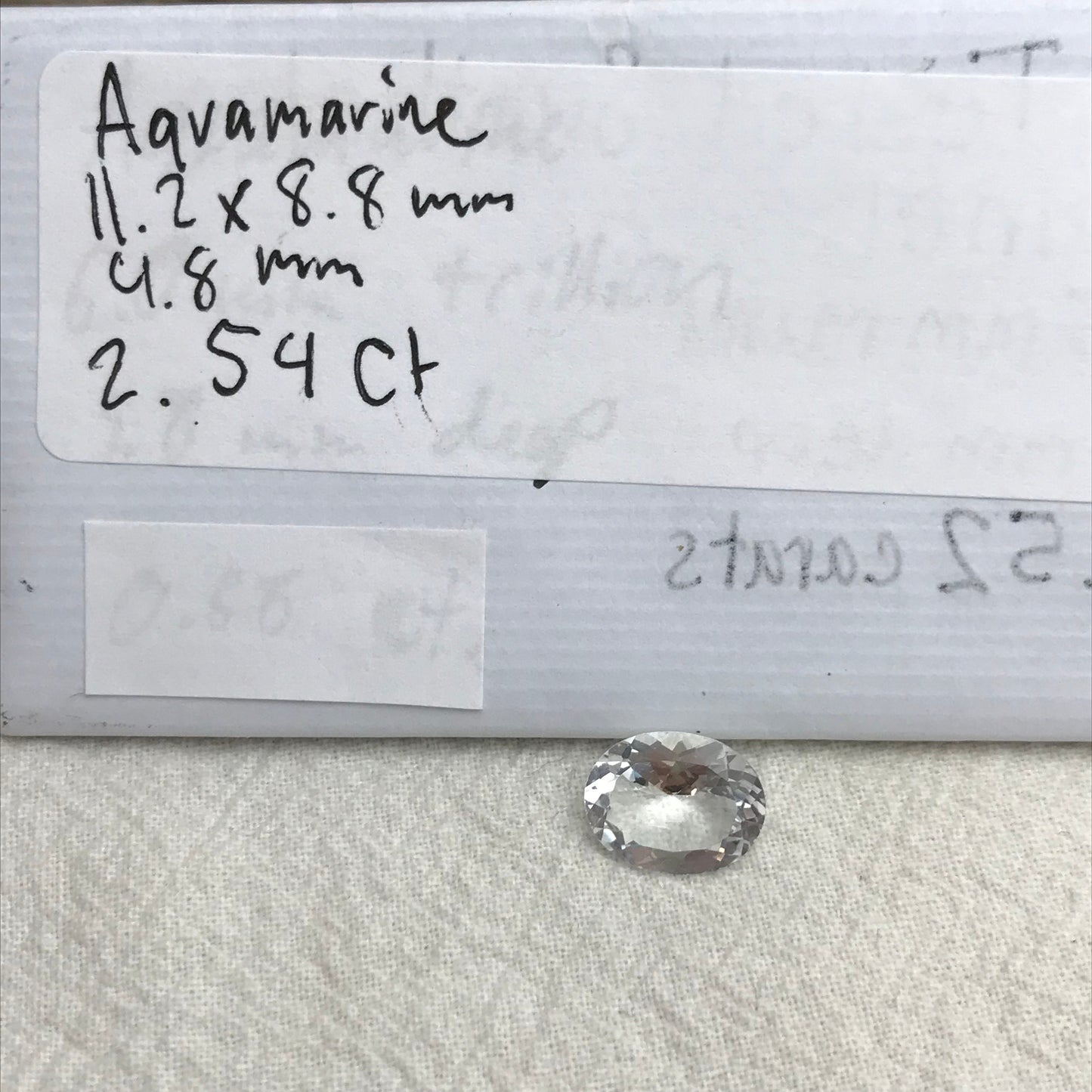 11x9mm Natural Aquamarine 2.54 carat, Oval Cut, Faceted Loose Gemstone, Light Color