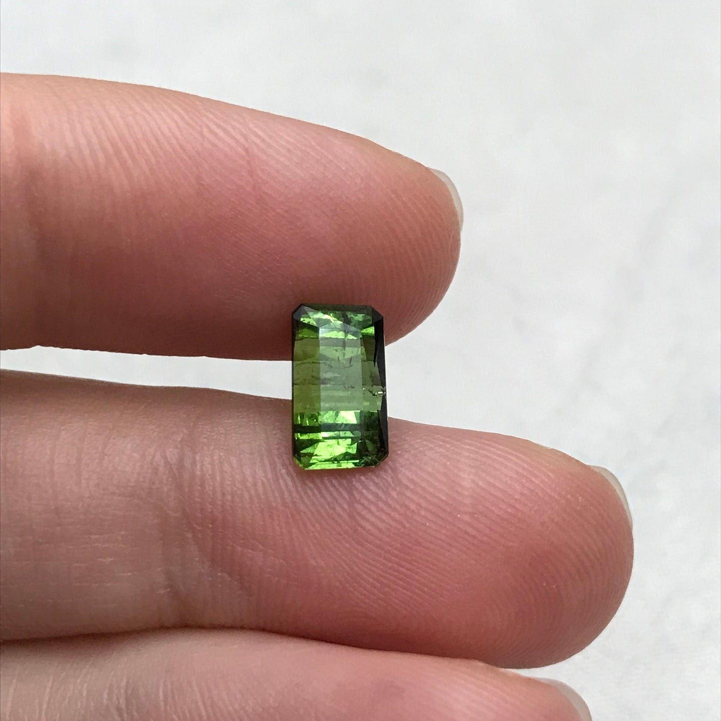 2 carat Natural Green Tourmaline, 9.1x5.4mm Scissor Cut Faceted Loose Gemstone