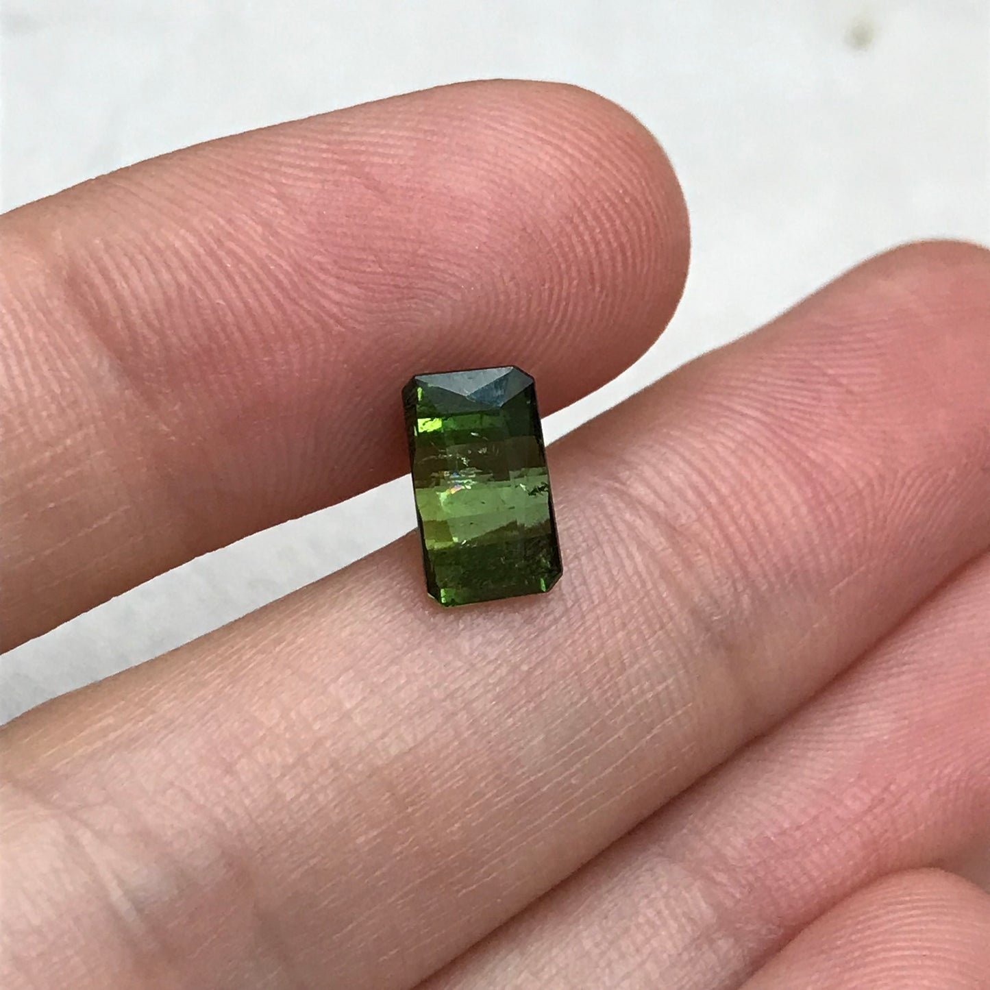 2 carat Natural Green Tourmaline, 9.1x5.4mm Scissor Cut Faceted Loose Gemstone