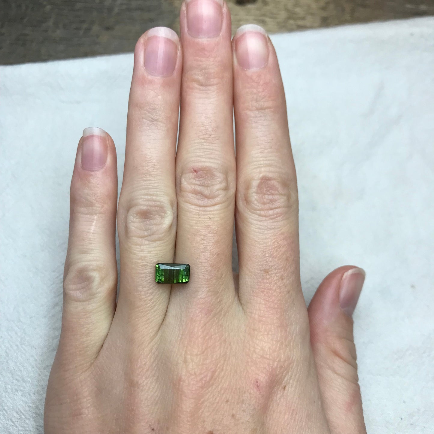 2 carat Natural Green Tourmaline, 9.1x5.4mm Scissor Cut Faceted Loose Gemstone