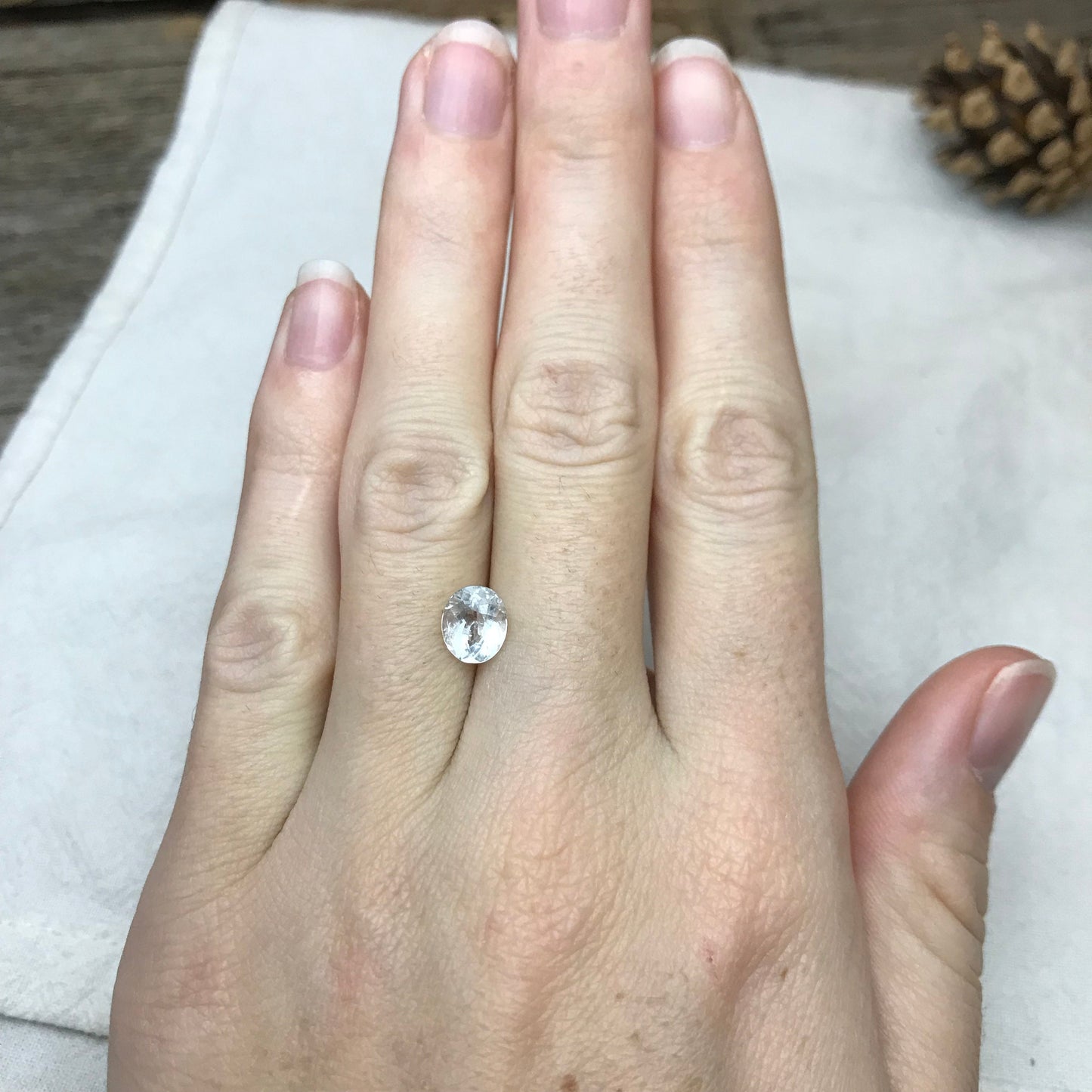 1.34 Aquamarine carat 7.7x6.4mm Oval Cut Natural Included Gemstone from Brazil, Faceted Loose Gemstone