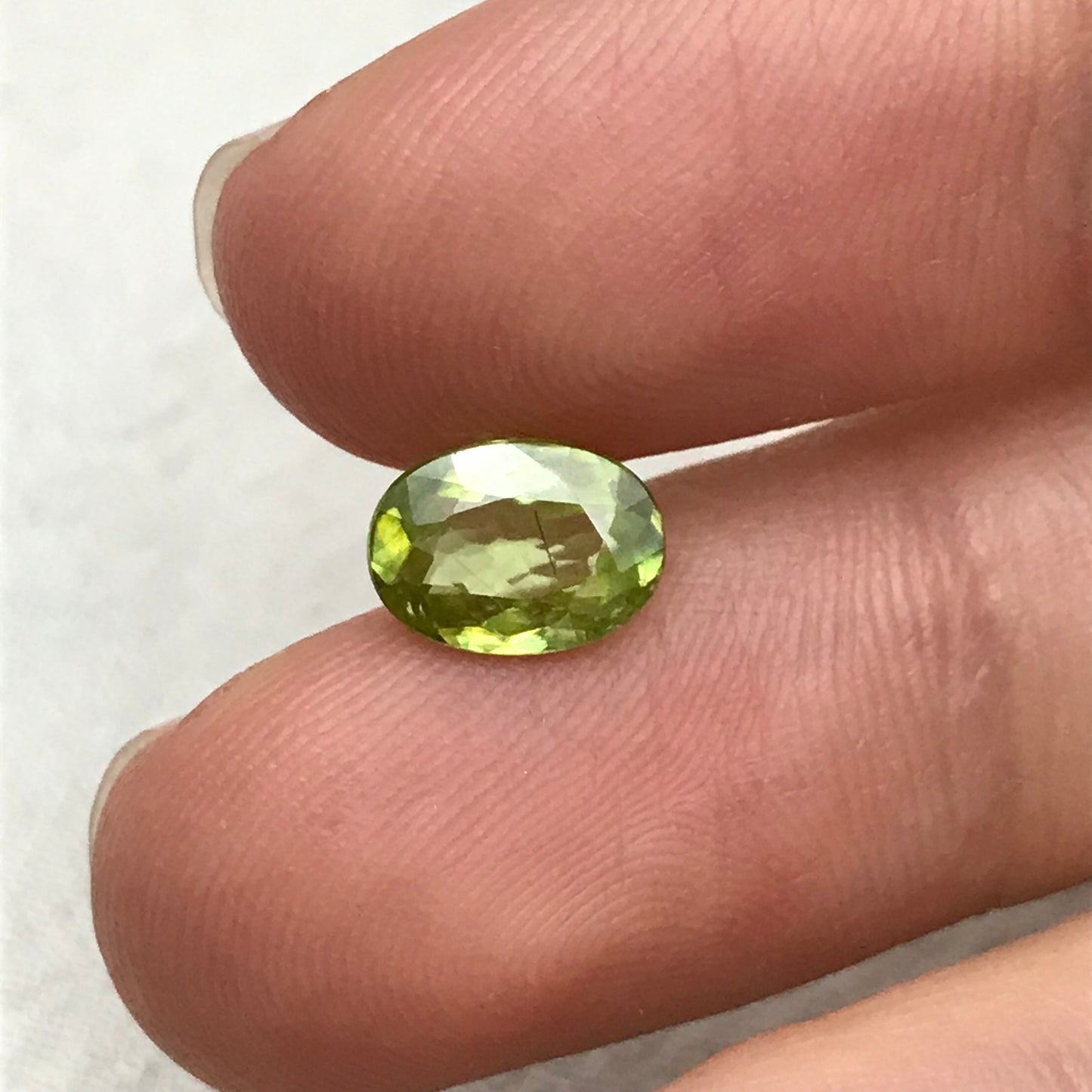1.32 Carat Yellowish Green Sphene 8.3x6mm Oval Cut, Natural Loose Gemstone for jewelry, Titanite