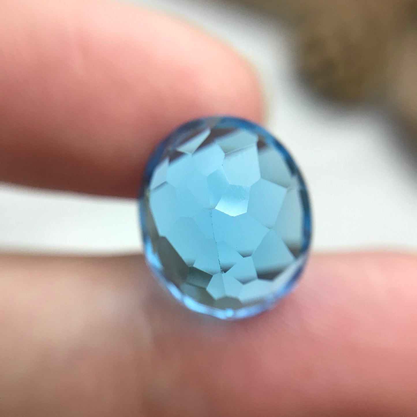 14x12mm Swiss Blue Topaz 11.32 carat, Oval Cut Gem, Loose Reclaimed/Recycled Gemstone, Vivid Blue Topaz, US Seller, December Birthstone