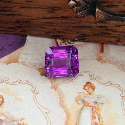 11.75cts Purple Amethyst 13.3x12.5mm Nice Cut Loose Faceted Wholesale Gemstone, February Birthstone