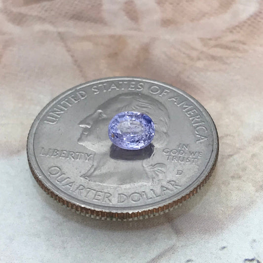 0.83 carat Untreated Natural Bluish Purple Sapphire 6x5mm Oval Cut Loose Faceted Stone