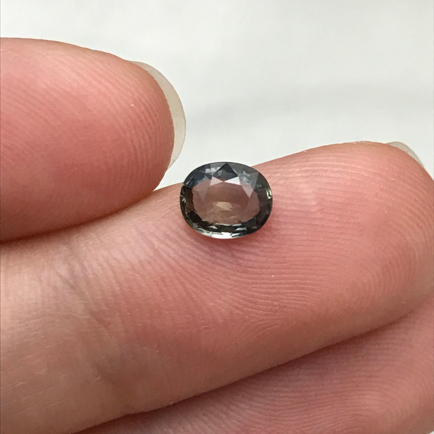 6x5mm Unheated Purple Sapphire 0.77 carat Oval Cut, Natural Greenish Purple Faceted Loose Gemstone