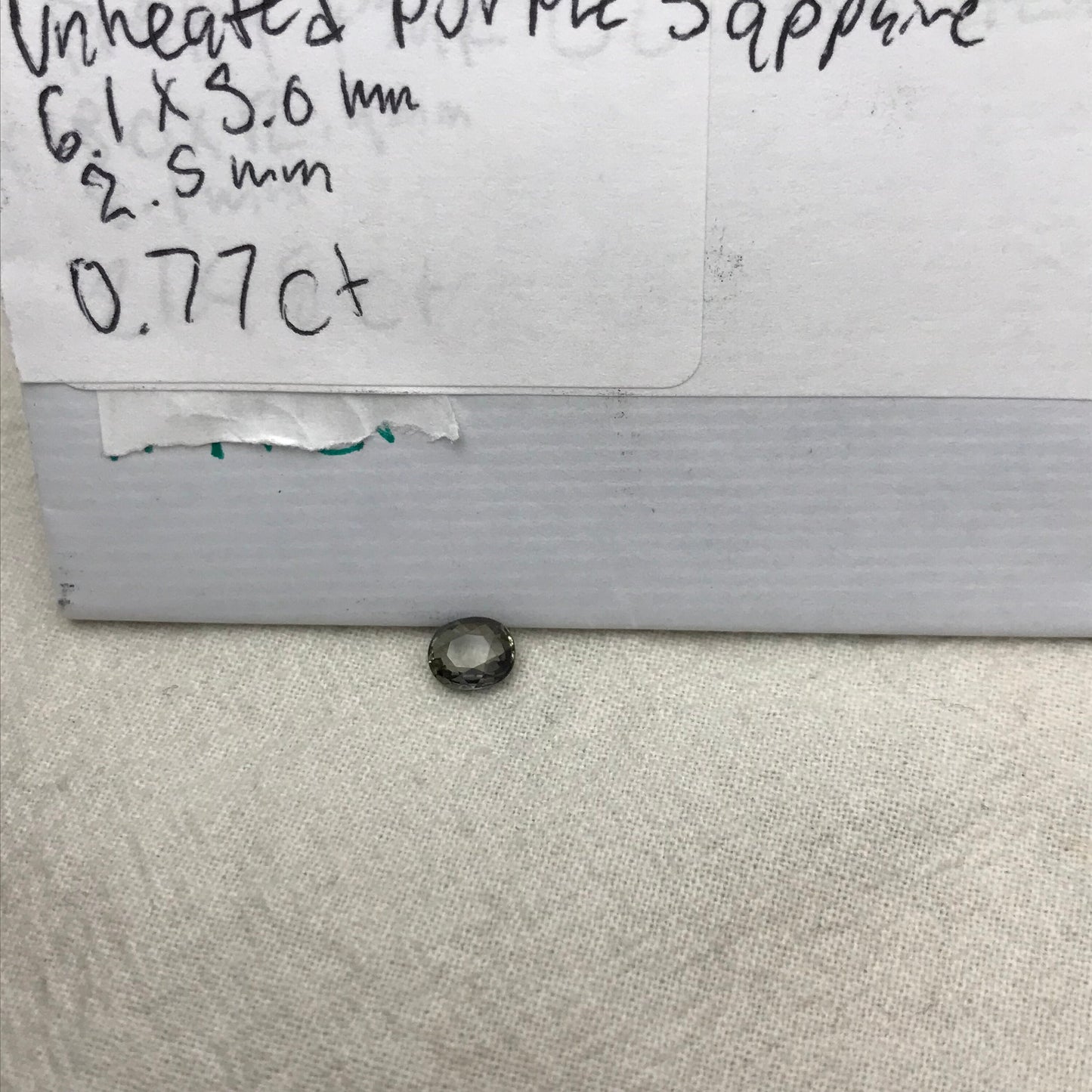 6x5mm Unheated Purple Sapphire 0.77 carat Oval Cut, Natural Greenish Purple Faceted Loose Gemstone