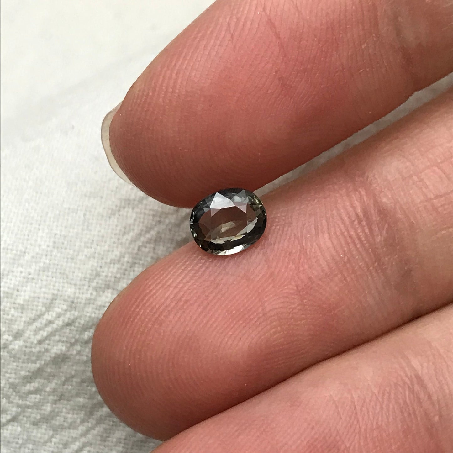 6x5mm Unheated Purple Sapphire 0.77 carat Oval Cut, Natural Greenish Purple Faceted Loose Gemstone