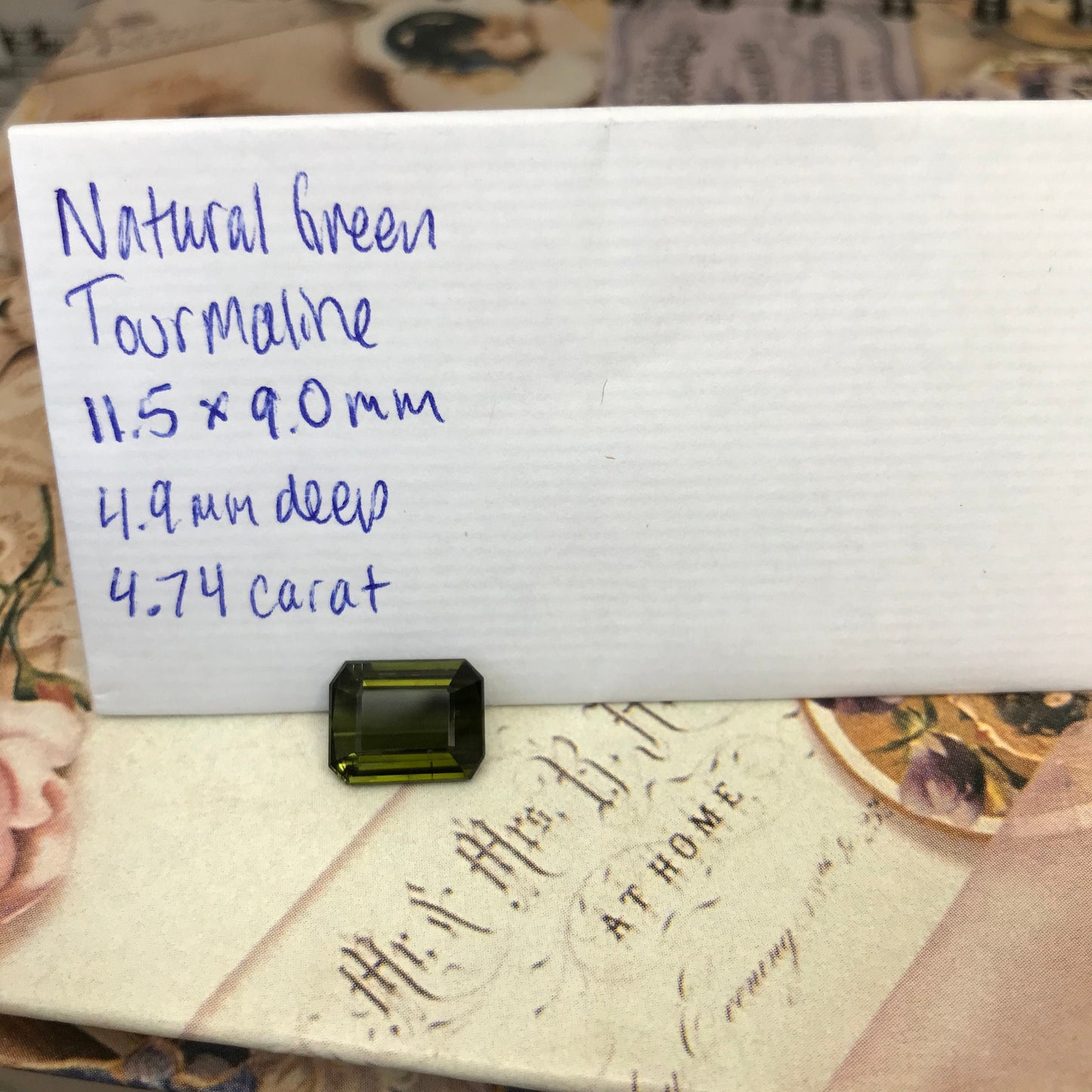 Natural Green Tourmaline 4.74 carat, 11.5x9mm Octagon Cut Faceted Loose Unmounted Gem Gemstone Earth Mined Genuine