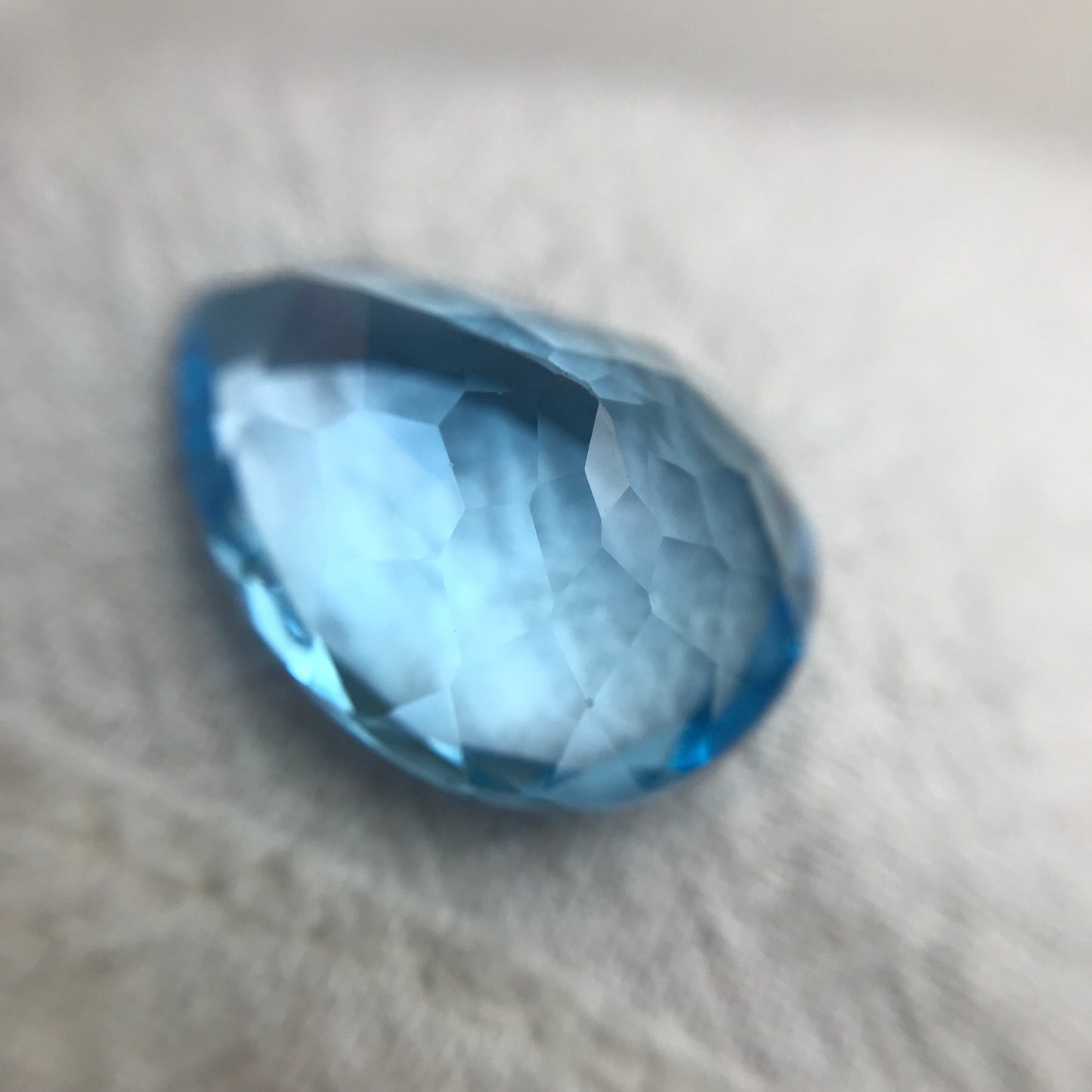20x15mm Blue Topaz Pear Cut, 20.59 carat Loose Faceted Gem, Natural Topaz, US Seller