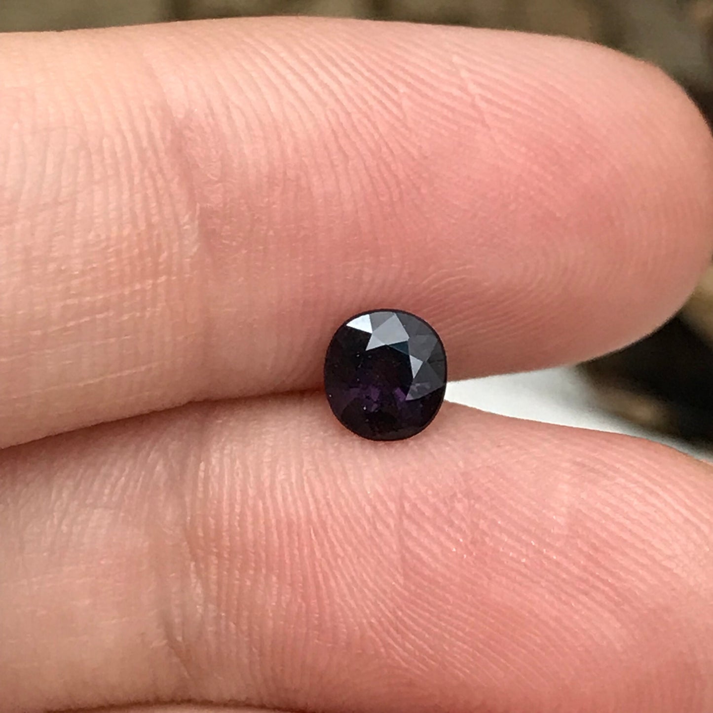 0.54 Ct Natural Purple Spinel 5x4.7mm Cushion Cut, Faceted Loose Gemstone, Dark Purple Stone, Flowing Gems