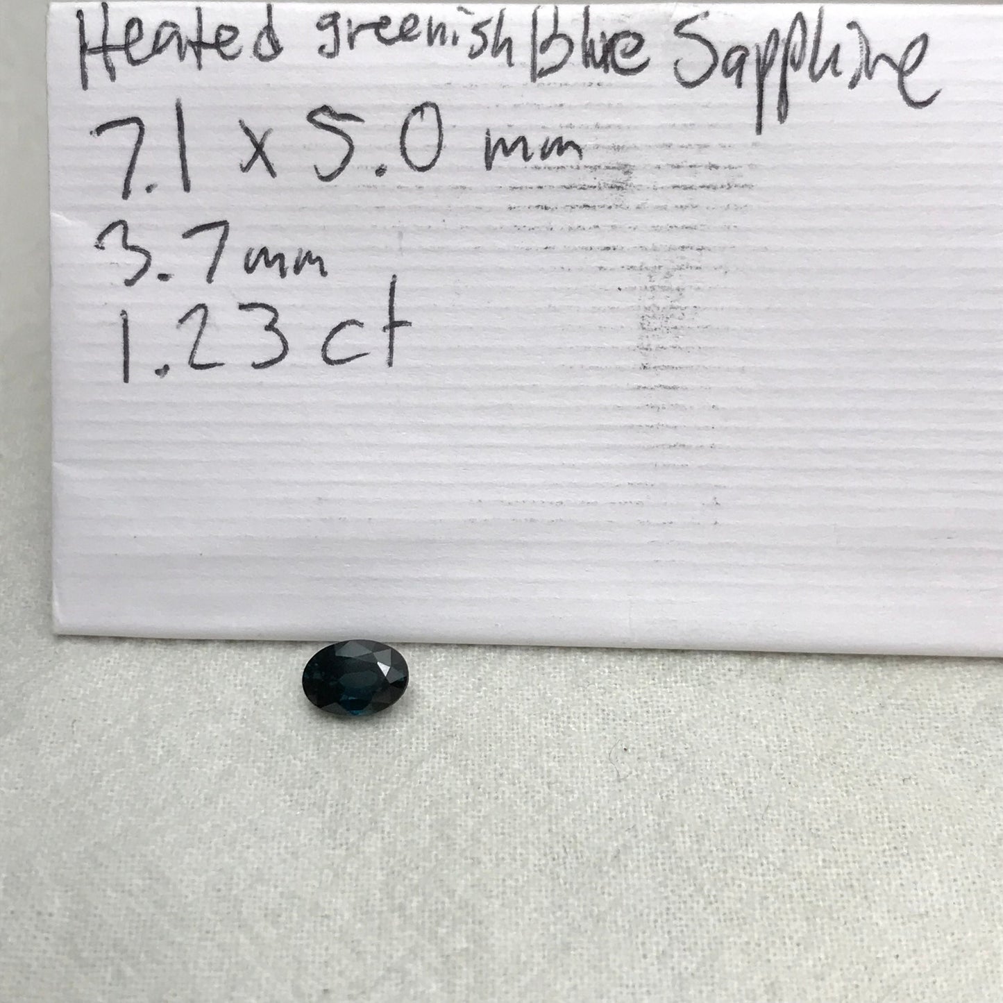 7x5mm Natural Deep Blue Sapphire 1.23 Carat, Oval Heated Greenish Blue Faceted Loose Gemstone