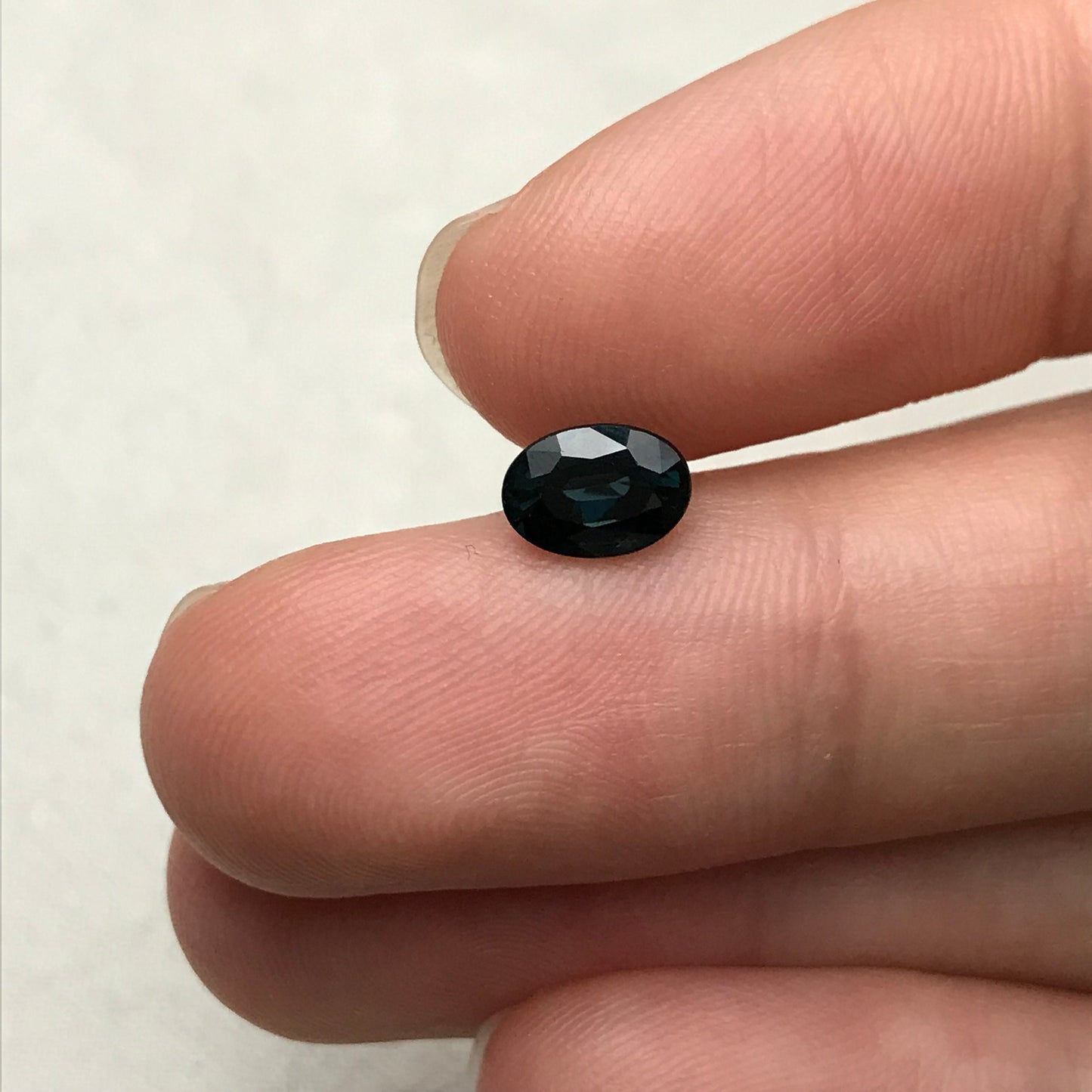 7x5mm Natural Deep Blue Sapphire 1.23 Carat, Oval Heated Greenish Blue Faceted Loose Gemstone