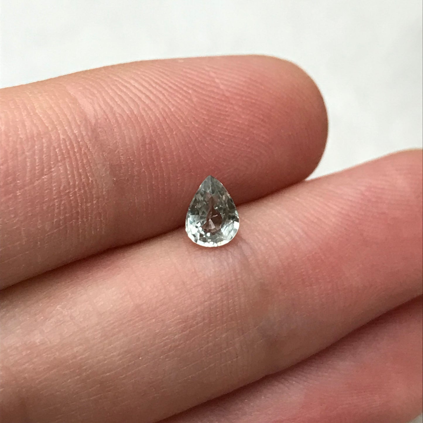 Natural Light Green Sapphire 0.61 Carat 6x4.5mm Pear Corundum Unheated Faceted Loose Bluish Green Gemstone