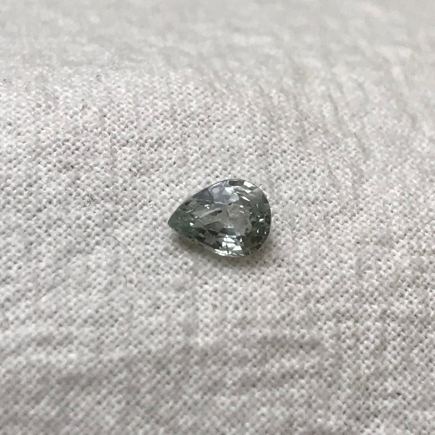 Natural Light Green Sapphire 0.61 Carat 6x4.5mm Pear Corundum Unheated Faceted Loose Bluish Green Gemstone