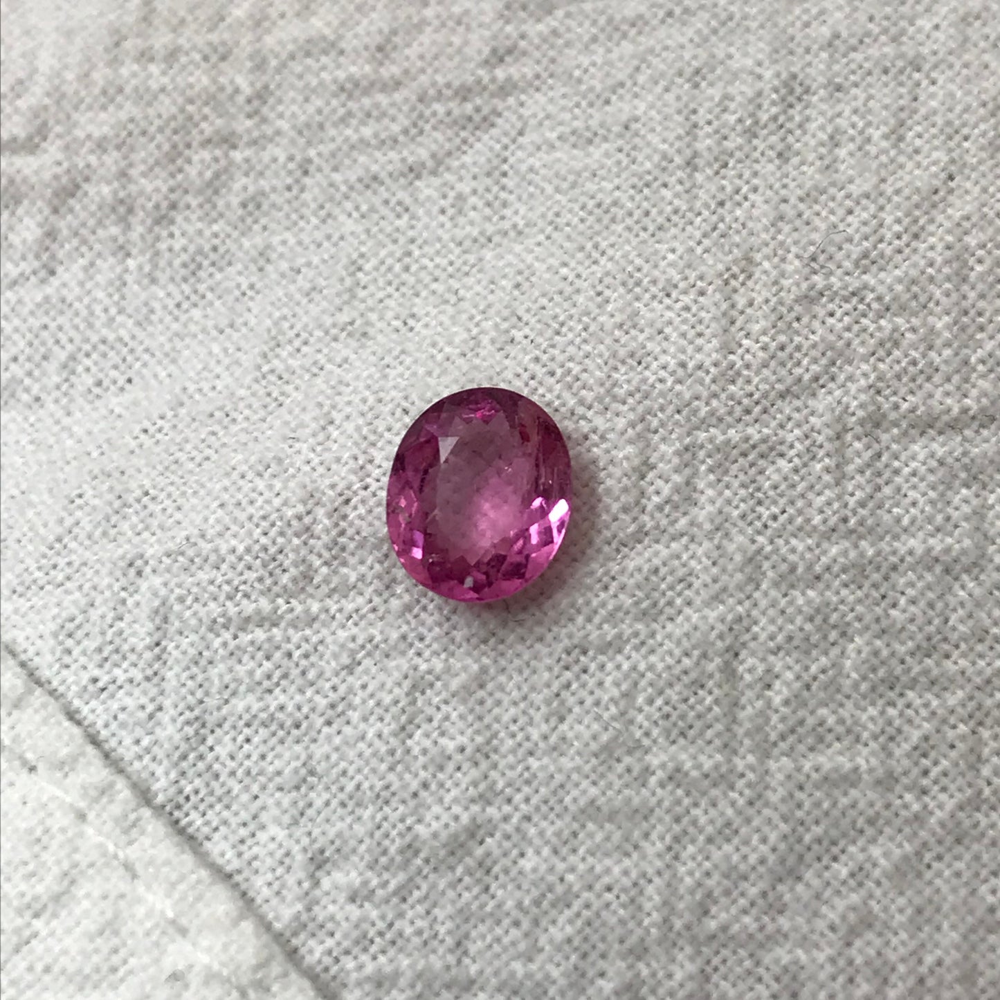 7x6mm Natural Pink Tourmaline 0.90 Carat Faceted Loose Gemstone Oval Cut, Saturated Pink Tourmaline