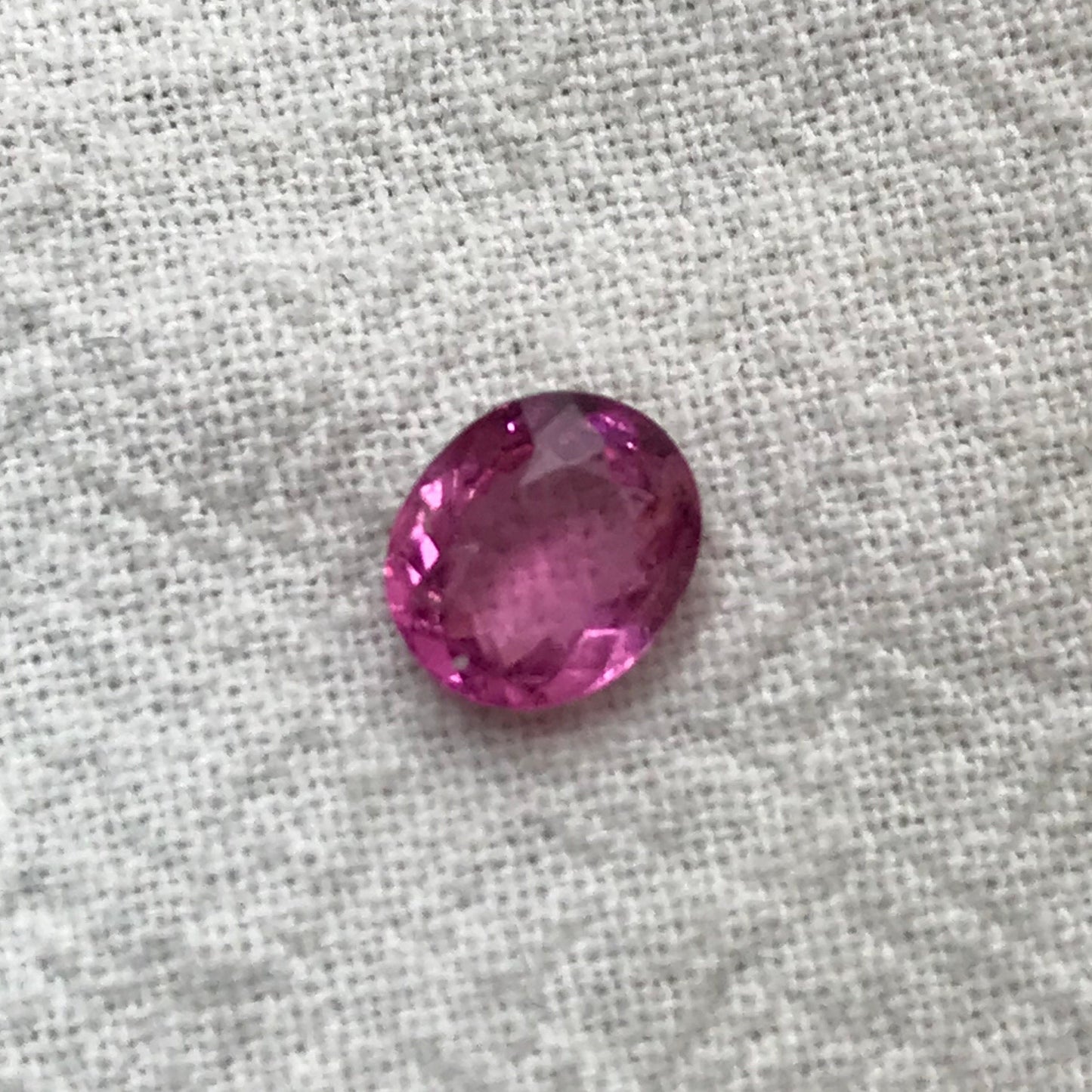 7x6mm Natural Pink Tourmaline 0.90 Carat Faceted Loose Gemstone Oval Cut, Saturated Pink Tourmaline