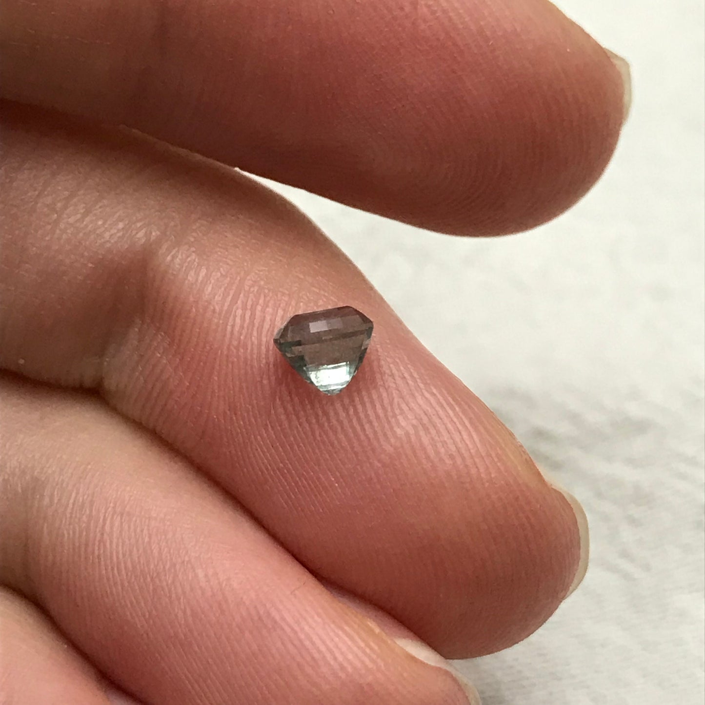 Bluish Green Montana Sapphire 0.69 carat, 4.7x3.7 mm Rectangular Cushion Cut, Unheated Faceted Loose Gemstone