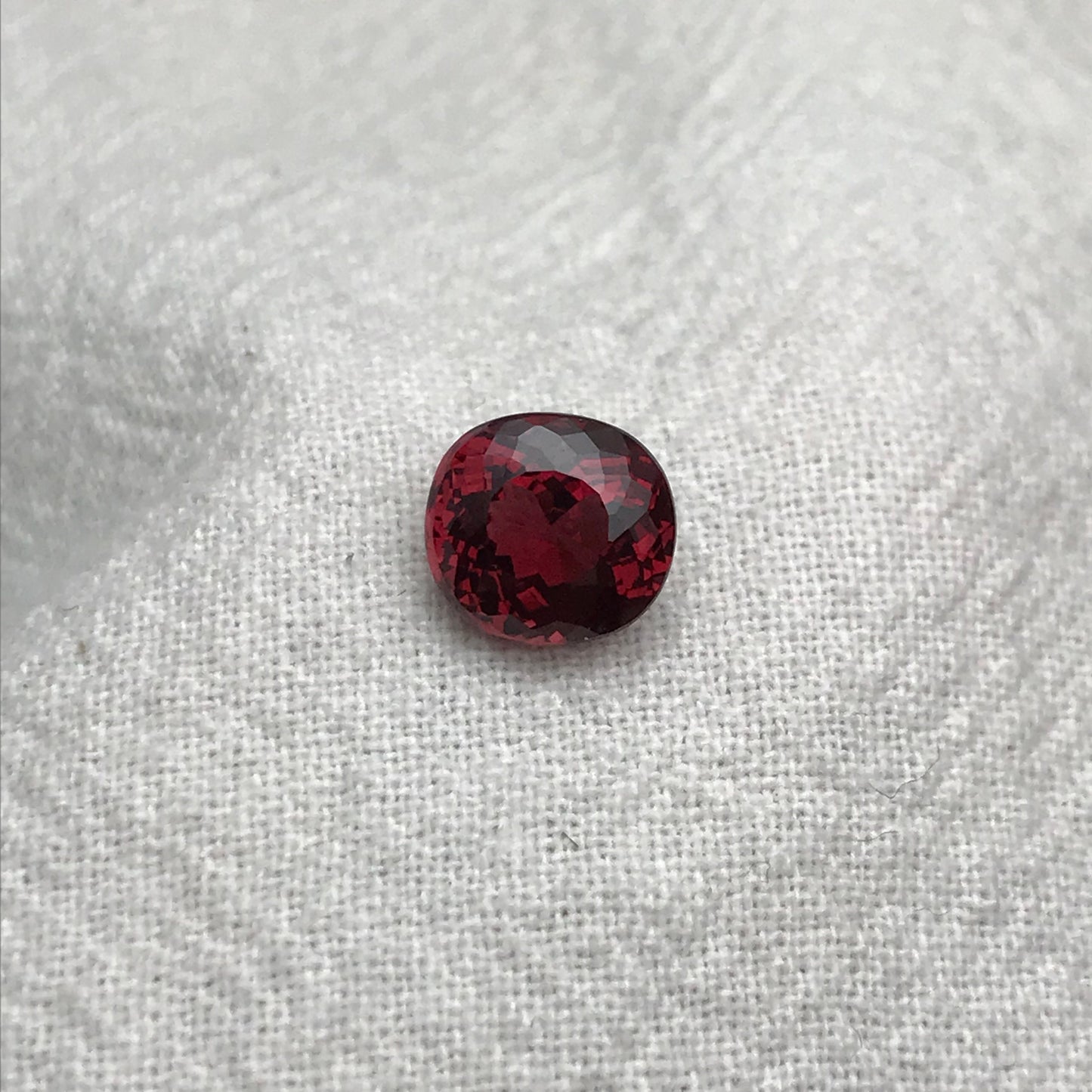 2.27 carat Natural Rhodolite Garnet, 7.5x7mm Purplish Red Garnet, Faceted Portuguese Style Cushion Cut Garnet Gem, Vibrant Red Garnet