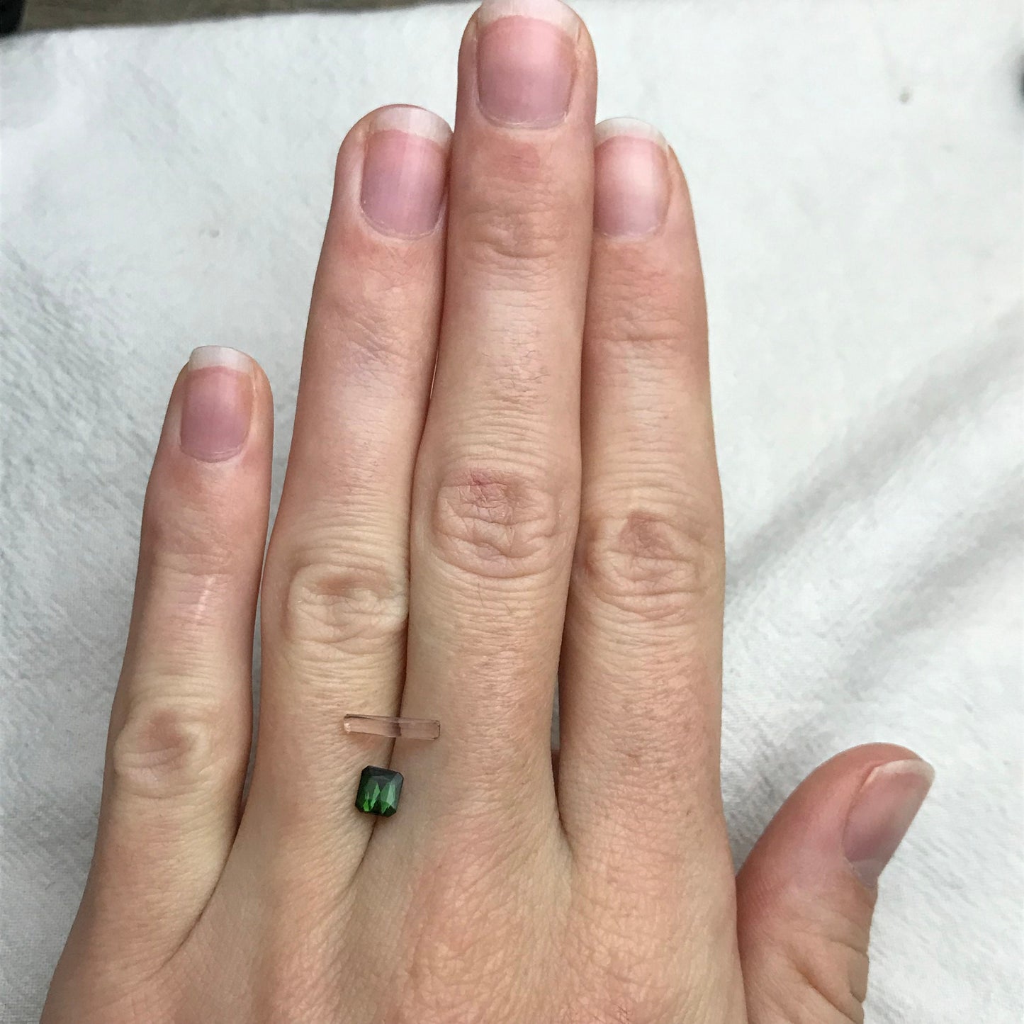 2 Natural Tourmaline Scissor Cut, Pink and Green 0.99TCW Faceted Loose Pink and Green Tourmaline 10x2.5mm & 4.7x4.3mm