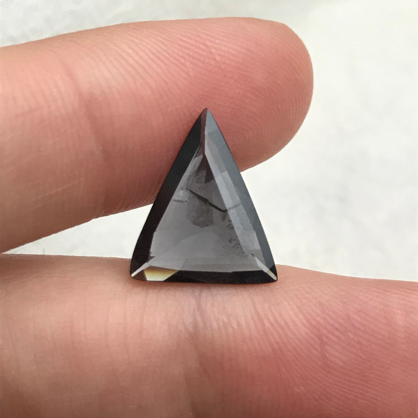 3.38 carat Natural Purple Spinel 14x12mm Triangle Cut Loose Faceted Grayish Purple Gemstone, Flowing Gems. Unheated