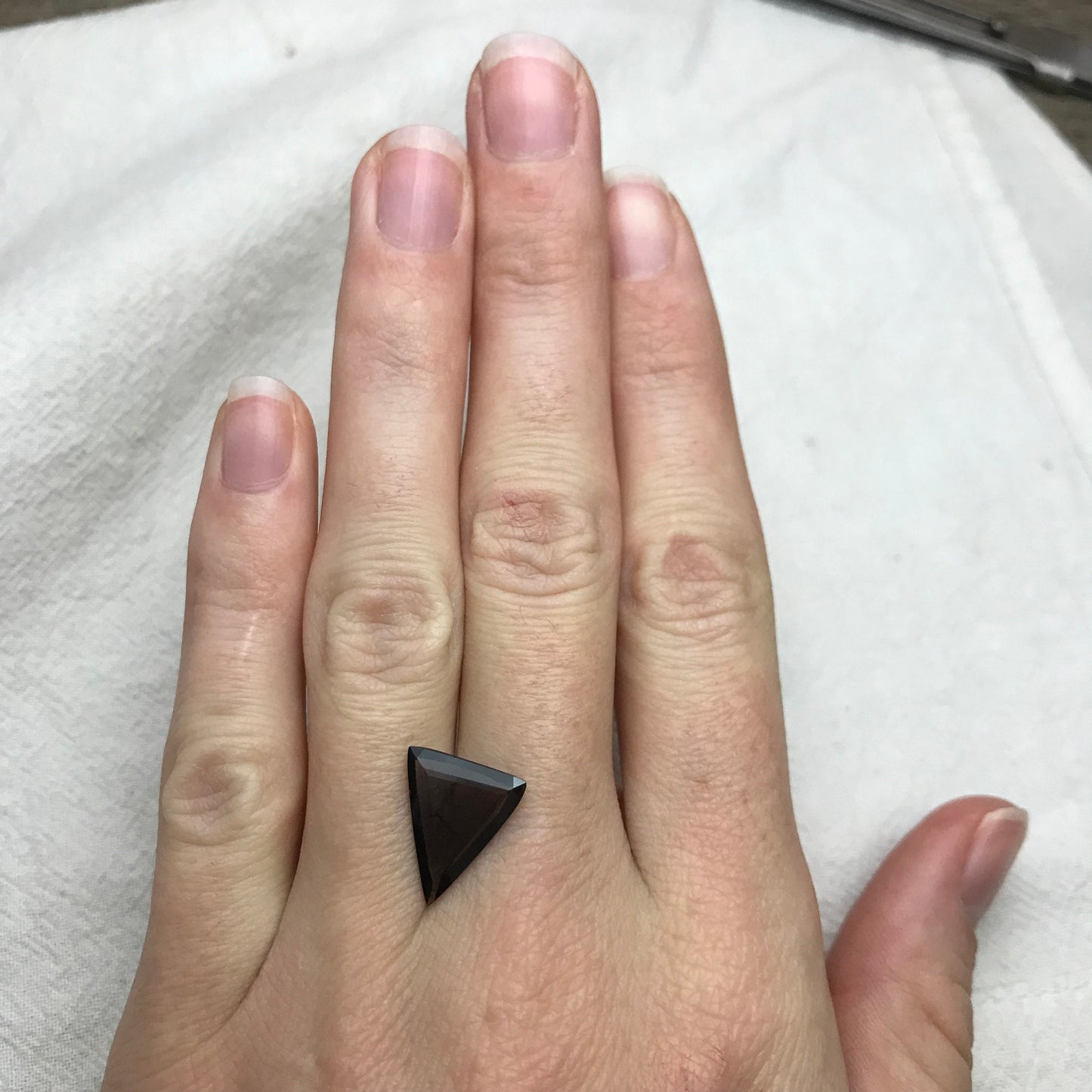 3.38 carat Natural Purple Spinel 14x12mm Triangle Cut Loose Faceted Grayish Purple Gemstone, Flowing Gems. Unheated