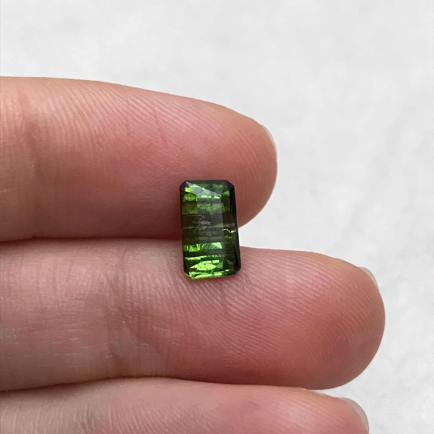 2 carat Natural Green Tourmaline, 9.1x5.4mm Scissor Cut Faceted Loose Gemstone