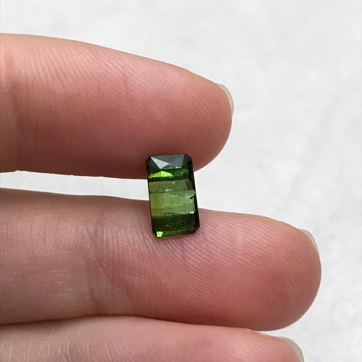 2 carat Natural Green Tourmaline, 9.1x5.4mm Scissor Cut Faceted Loose Gemstone