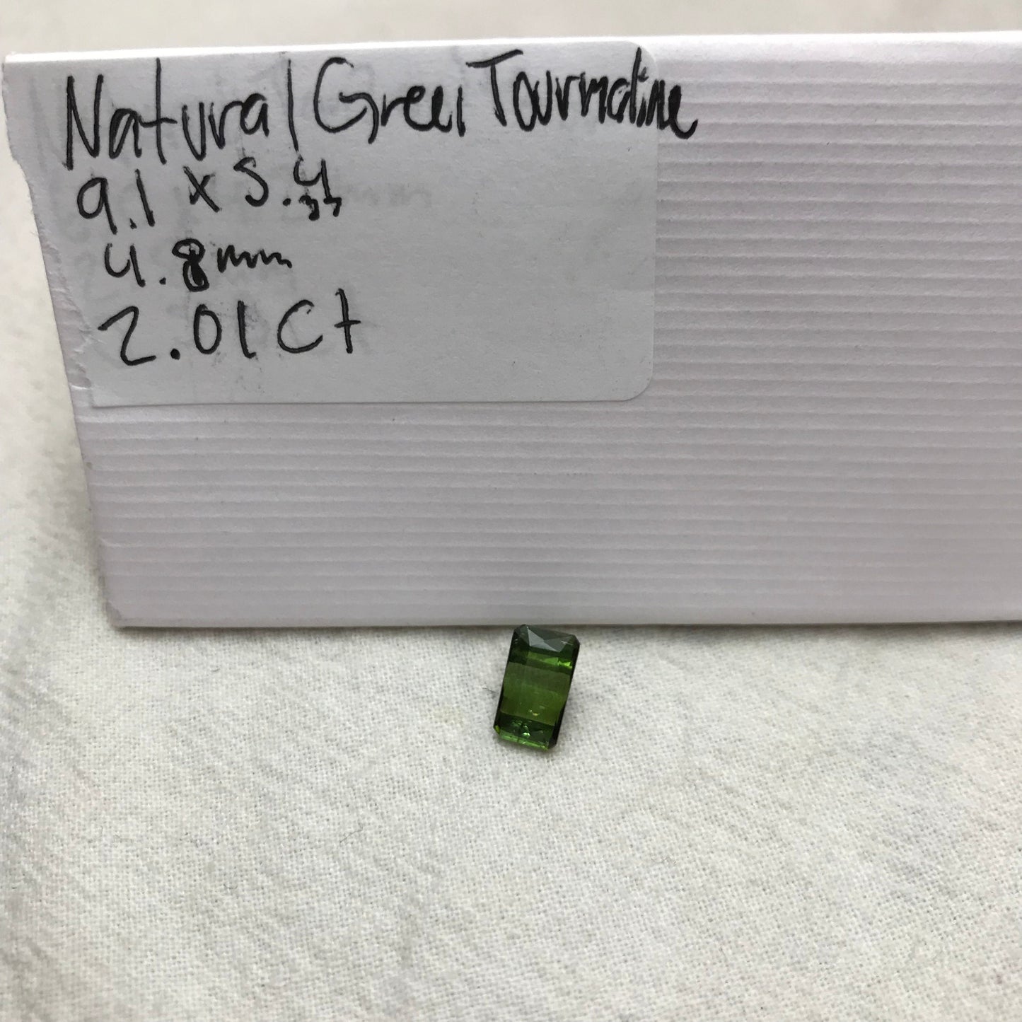 2 carat Natural Green Tourmaline, 9.1x5.4mm Scissor Cut Faceted Loose Gemstone