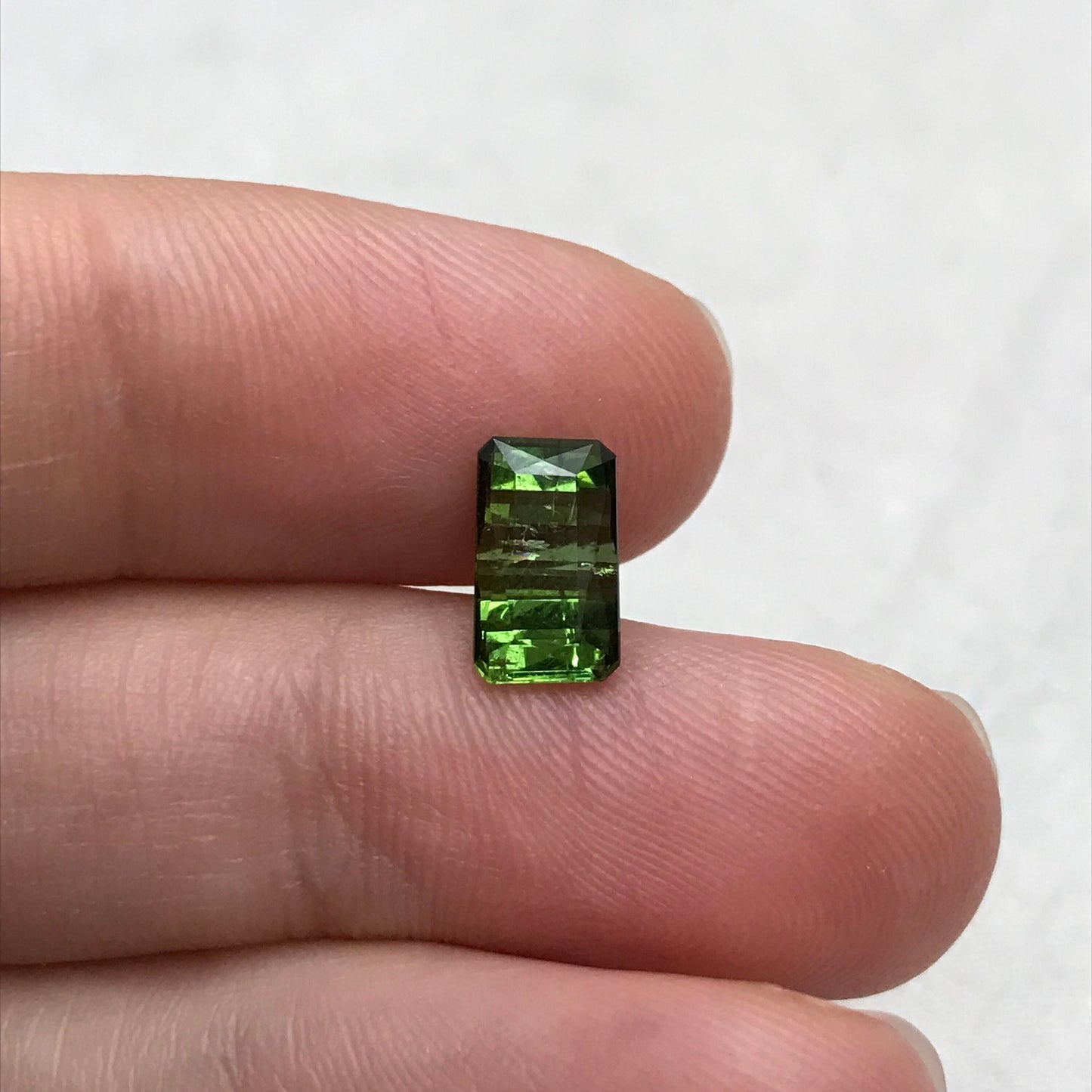 2 carat Natural Green Tourmaline, 9.1x5.4mm Scissor Cut Faceted Loose Gemstone