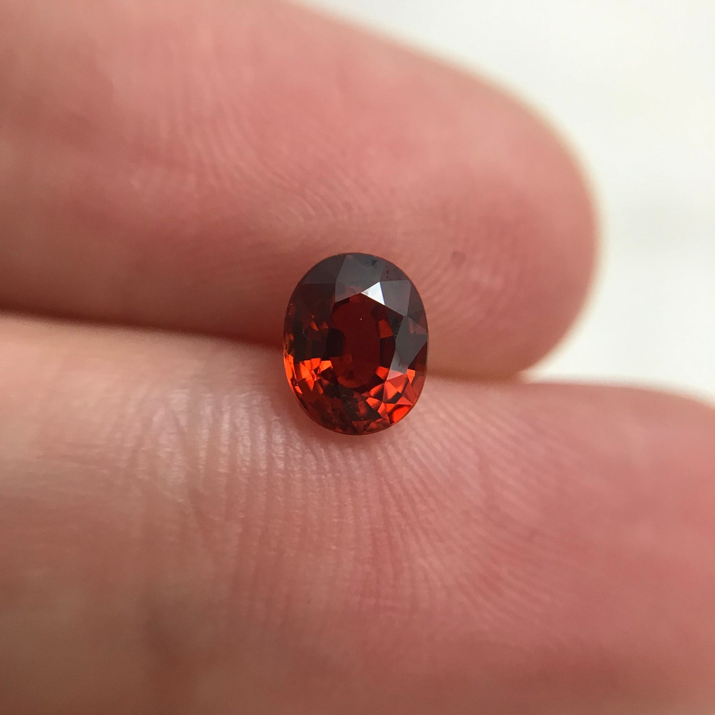 1 carat Natural Red Orange Spessartite Garnet, 6.3x5mm Oval Cut, Orange Red Faceted Garnet