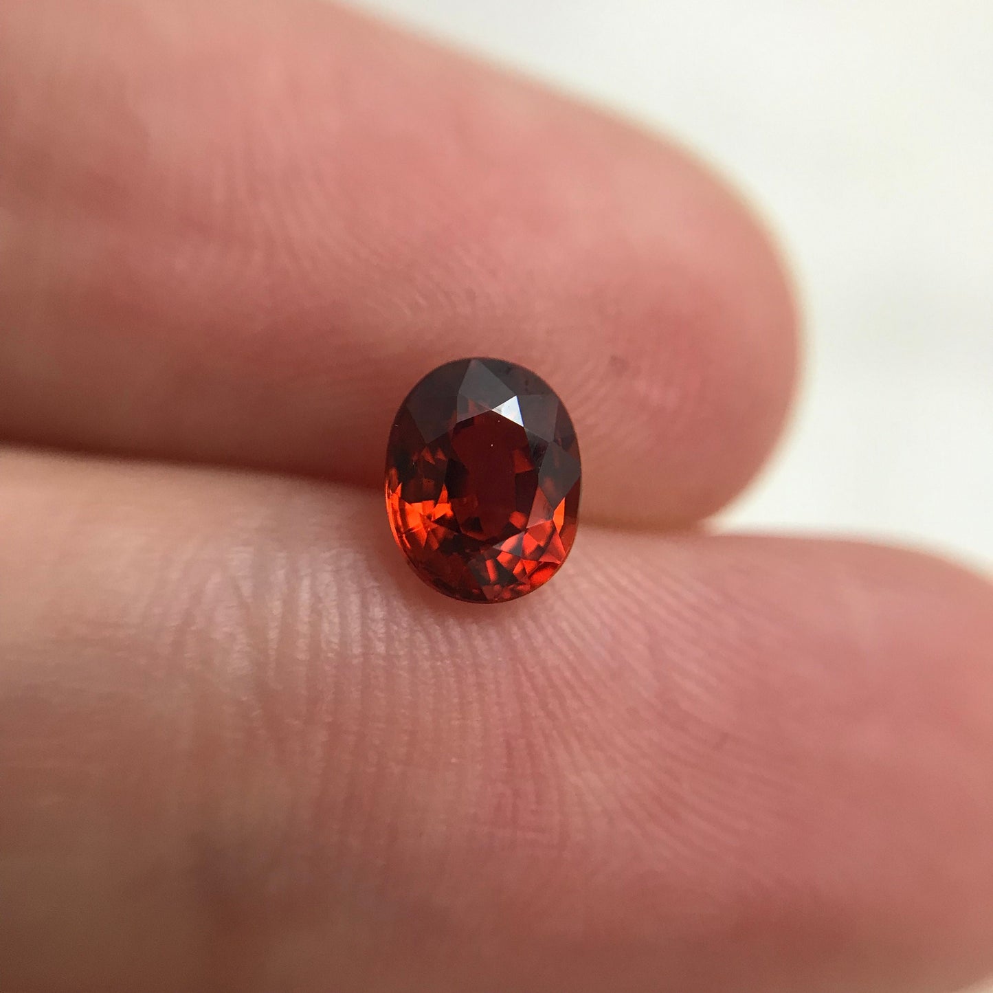 1 carat Natural Red Orange Spessartite Garnet, 6.3x5mm Oval Cut, Orange Red Faceted Garnet