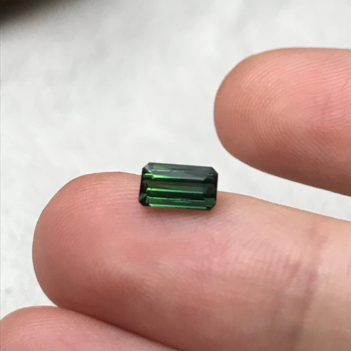 7x4mm Natural Bluish Green Tourmaline Rectangle Octogon Cut, 0.86 carat Faceted Loose Gemstone Earth Mined