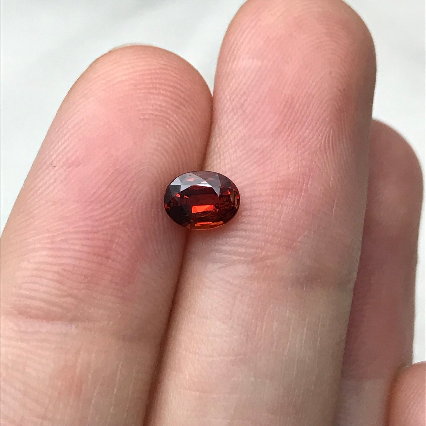 0.80 ct Natural Orangey Red Spessartite Garnet 6x4.7mm Oval Faceted Gemstone Loose Gem Red Orange Garnet