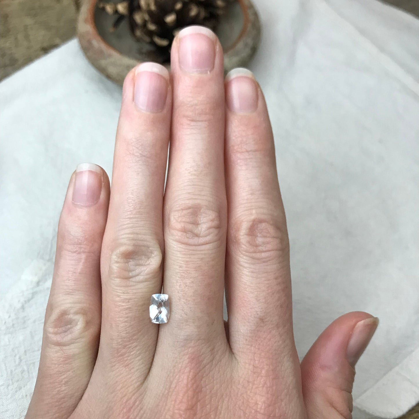 7x5mm Light Blue Aquamarine 0.79 carat Checker Rectangle Cushion Cut, Faceted Loose Gemstone