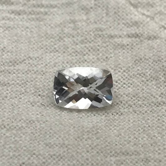 7x5mm Light Blue Aquamarine 0.79 carat Checker Rectangle Cushion Cut, Faceted Loose Gemstone