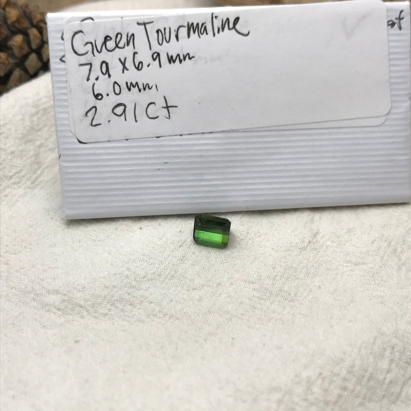 8x7mm Natural Green Tourmaline, 2.91 carat Rectangle Octagon Cut Faceted Loose Gemstone Earth Mined