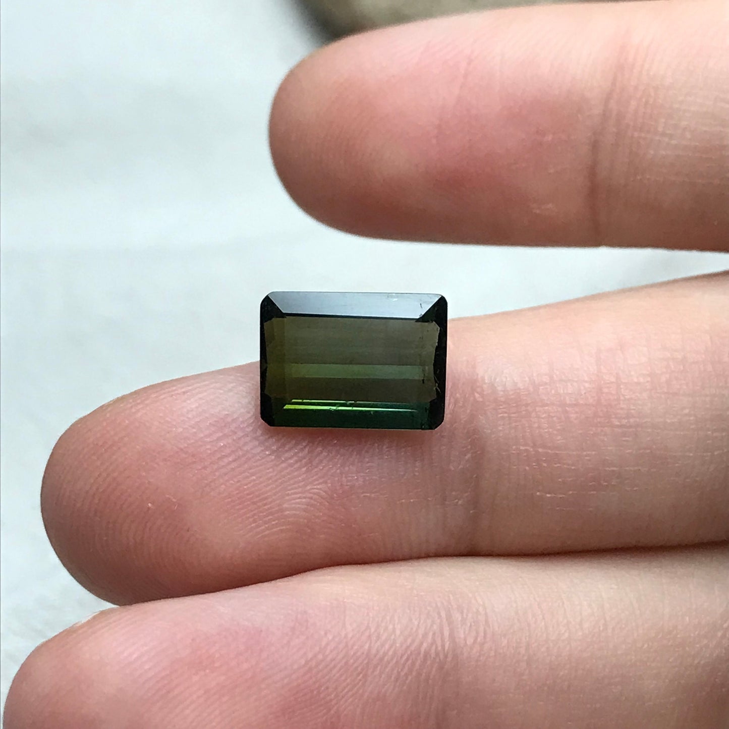 11x8mm Natural Dark Green Tourmaline 2.65 carat, Rectangle Cut, Faceted Loose Gemstone