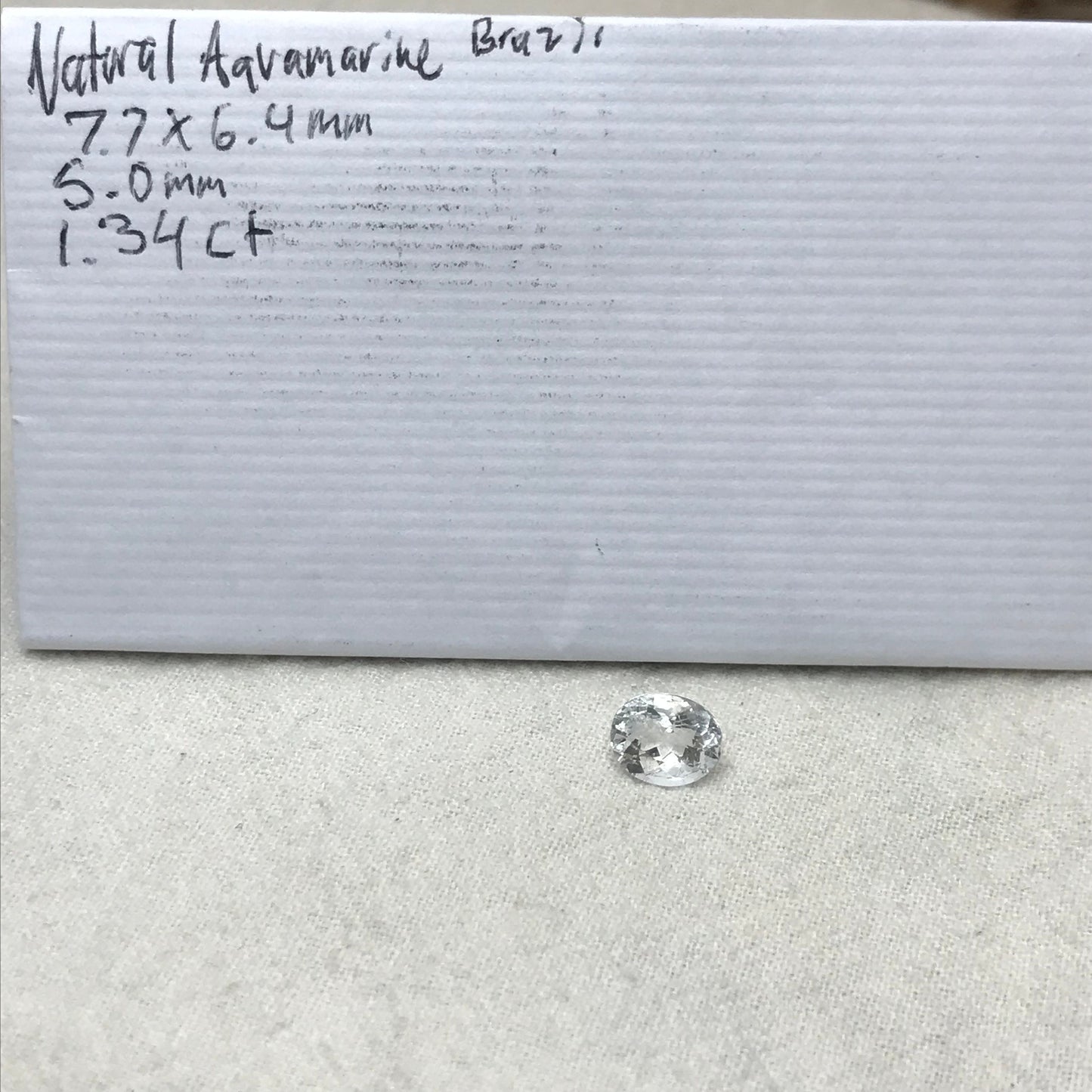 1.34 Aquamarine carat 7.7x6.4mm Oval Cut Natural Included Gemstone from Brazil, Faceted Loose Gemstone