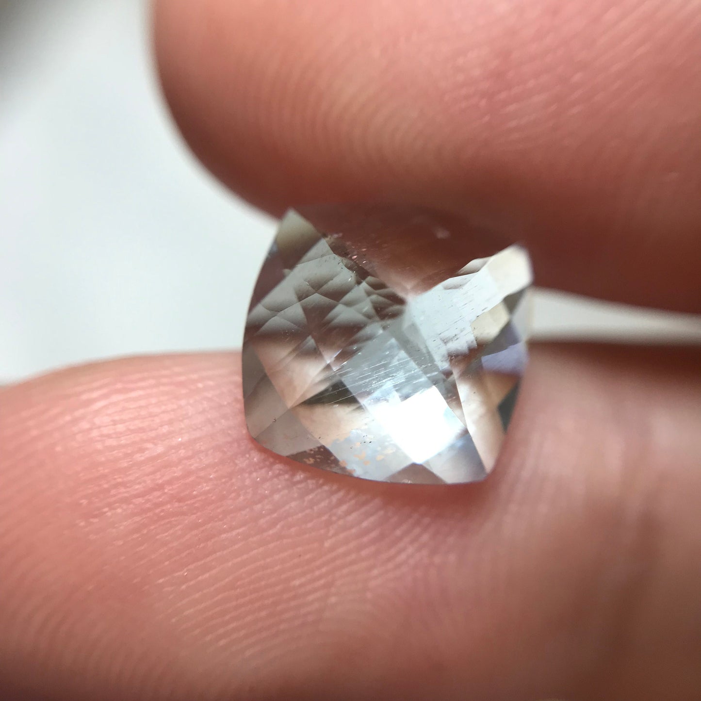 10mm Light Blue Aquamarine 3.19 carat Checker Square Cushion Cut, Included Faceted Loose Gemstone