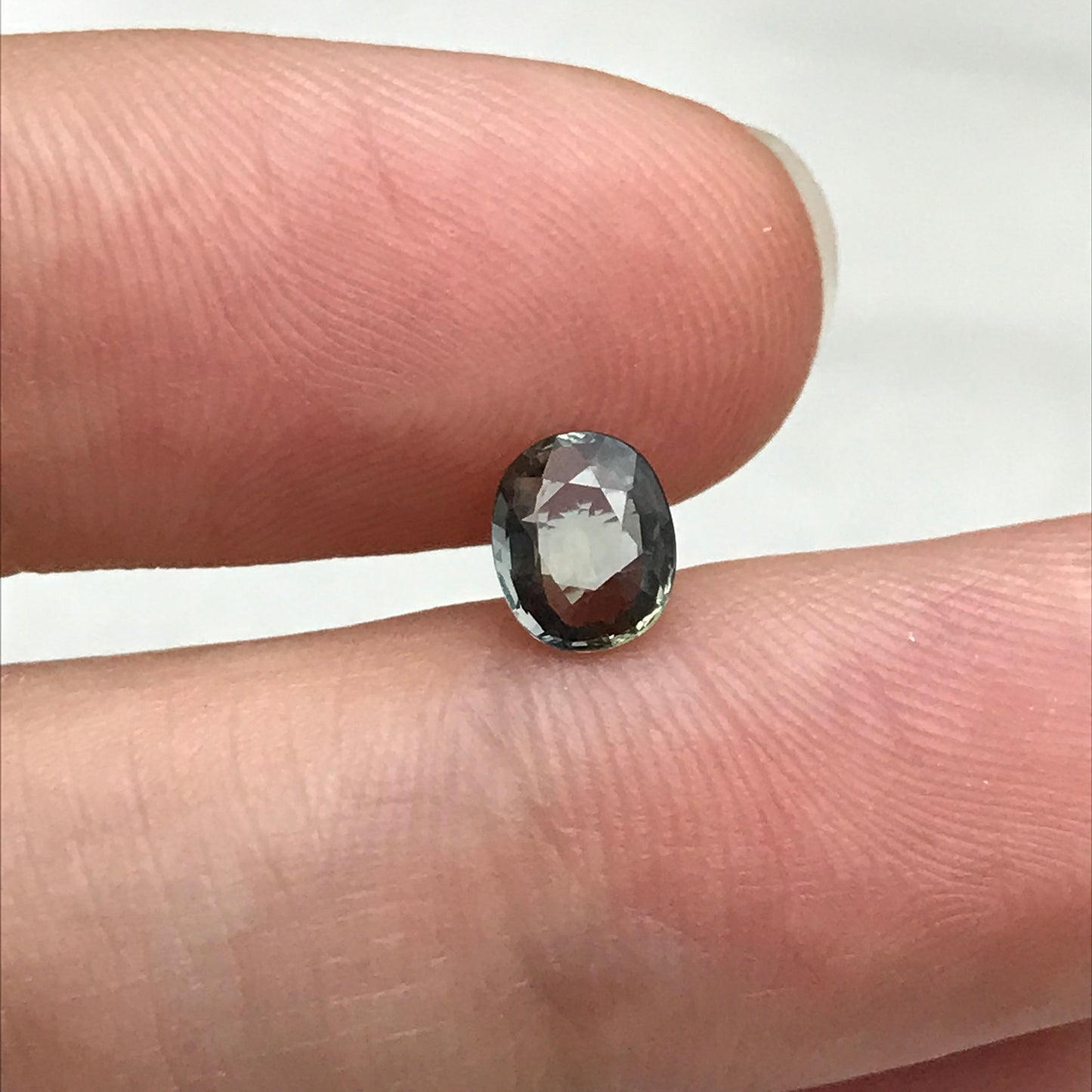 6x5mm Unheated Purple Sapphire 0.77 carat Oval Cut, Natural Greenish Purple Faceted Loose Gemstone