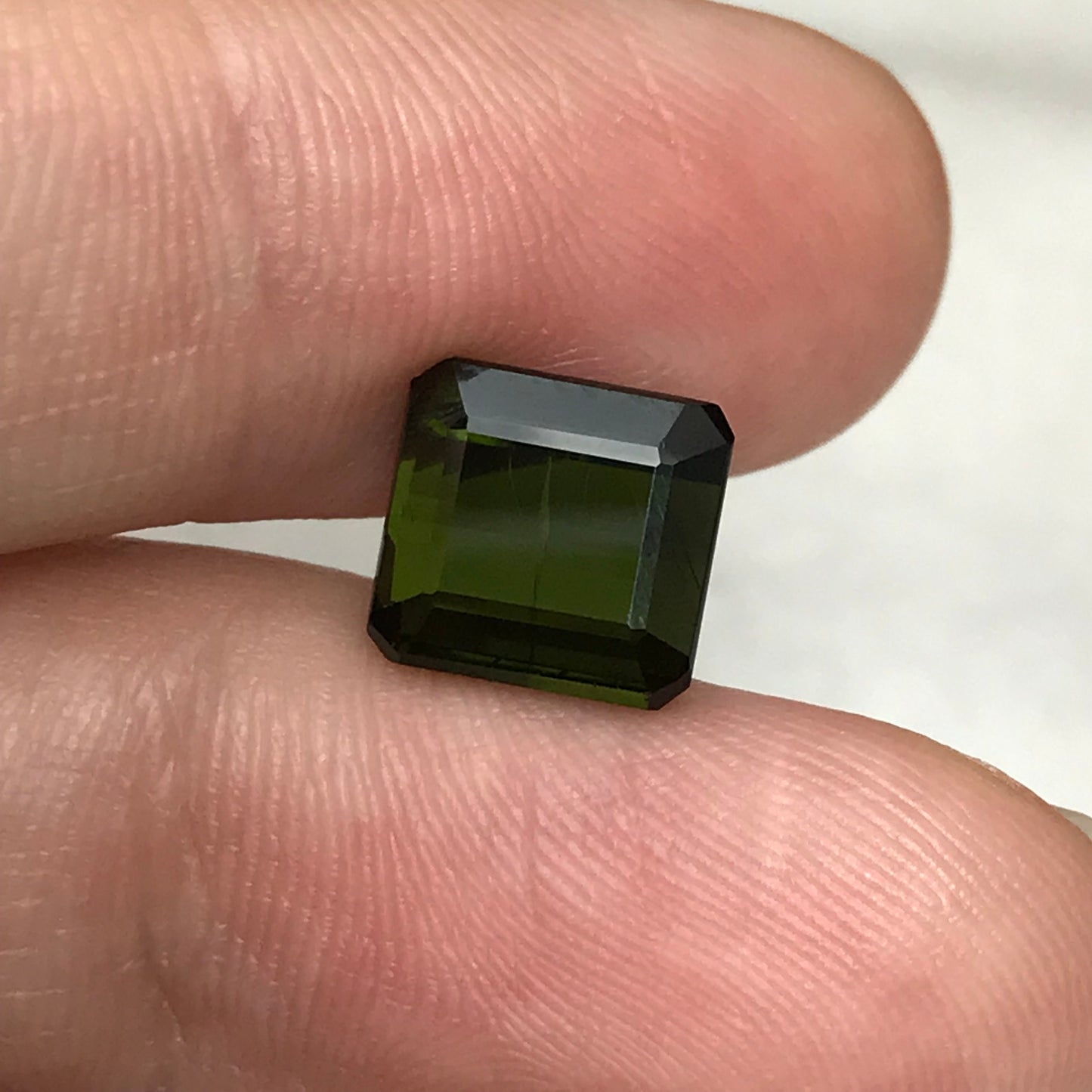 Natural Dark Green Tourmaline 4.38 carat, 8.5x8mm Octagon Cut, Faceted Loose Gemstone