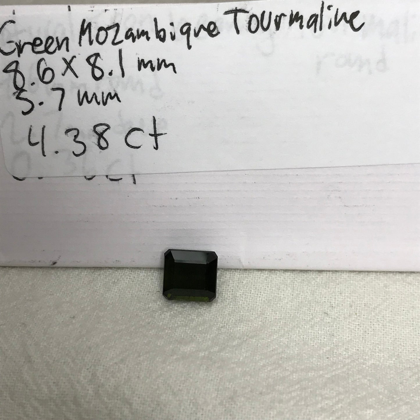 Natural Dark Green Tourmaline 4.38 carat, 8.5x8mm Octagon Cut, Faceted Loose Gemstone