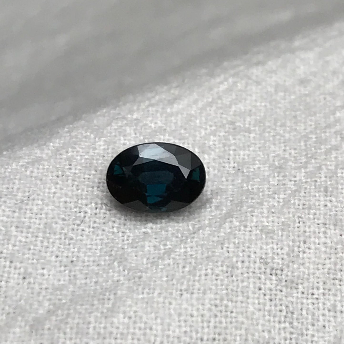 7x5mm Natural Deep Blue Sapphire 1.23 Carat, Oval Heated Greenish Blue Faceted Loose Gemstone