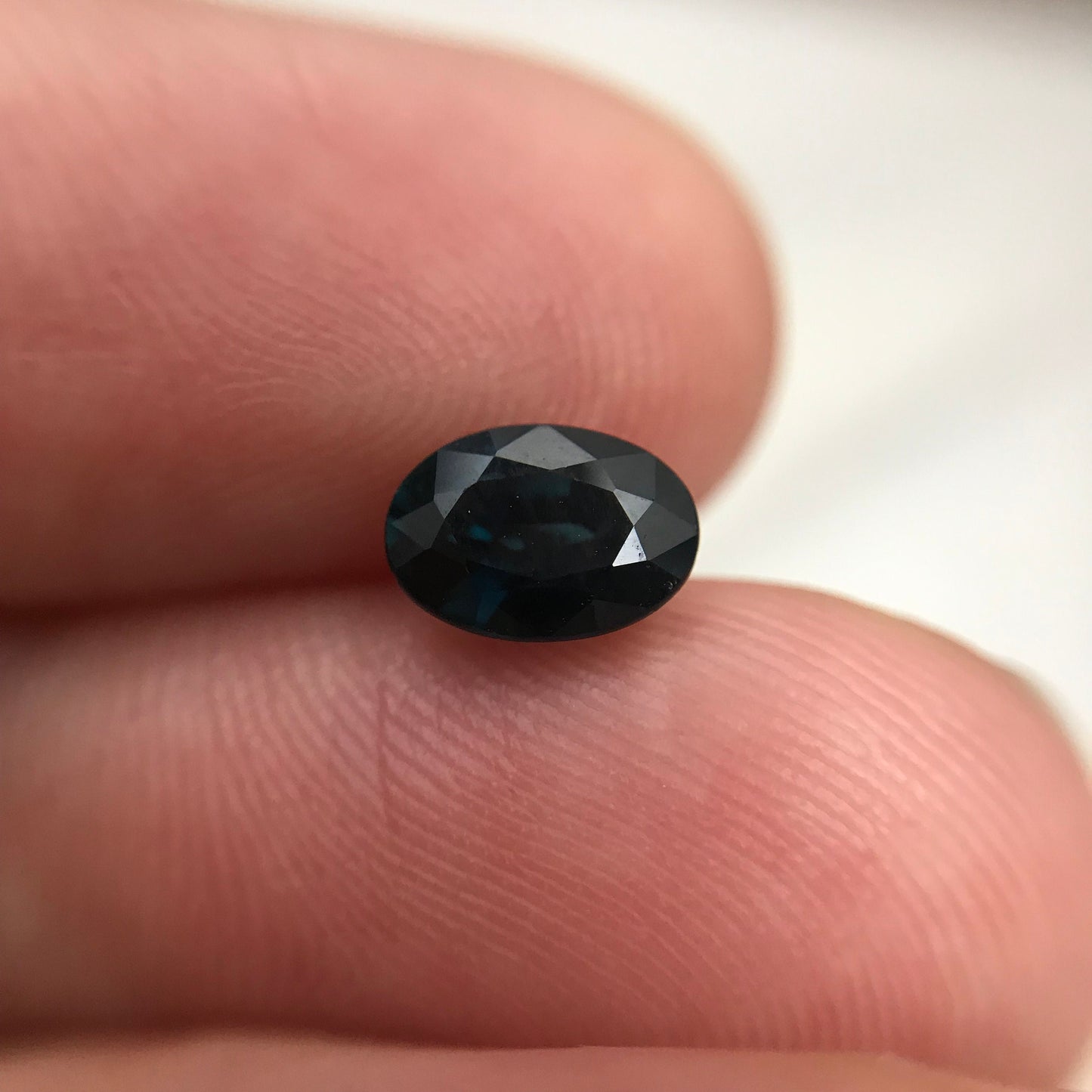 7x5mm Natural Deep Blue Sapphire 1.23 Carat, Oval Heated Greenish Blue Faceted Loose Gemstone