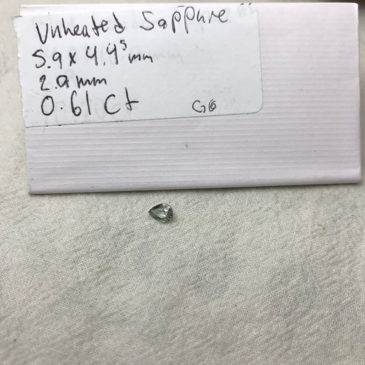 Natural Light Green Sapphire 0.61 Carat 6x4.5mm Pear Corundum Unheated Faceted Loose Bluish Green Gemstone